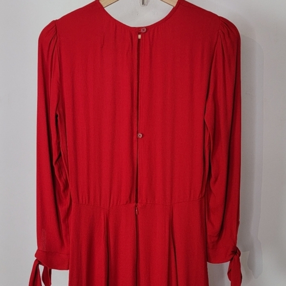 Reformation Zelda Dress Midi Length Red Size 0 New - Picture 6 of 12